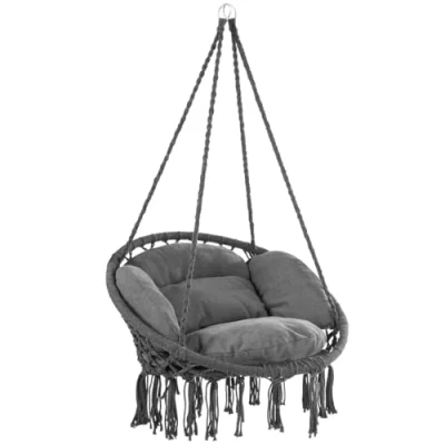 Afbeelding van Detex Hangstoel Kussen 60cm Rugleuning 80x60x140cm Antraciet