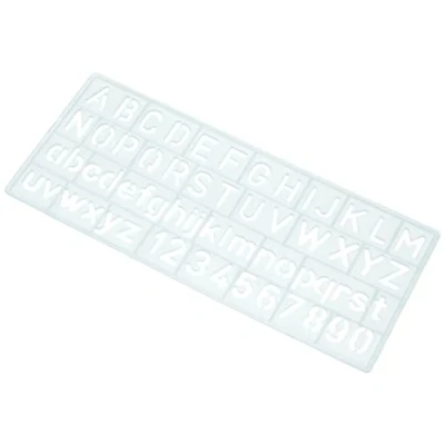 Afbeelding van Sjabloon cijfers en letters, transparant sjabloon.