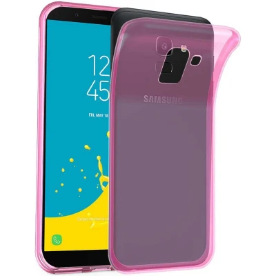 Afbeelding van Cadorabo Hoesje geschikt voor Samsung Galaxy J6 2018 in TRANSPARANT ROZE Beschermhoes gemaakt van flexibel TPU Silicone Case Cover