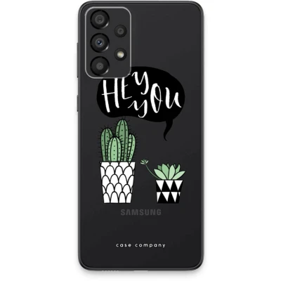 Afbeelding van Case Company® hoesje geschikt voor Samsung Galaxy A33 5G Hey you cactus Soft Cover Telefoonhoesje Bescherming aan alle Kanten en Schermrand