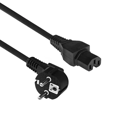 Afbeelding van ACT AK5312 230V Stroomkabel CEE7/7 Male (Haaks)/C15 Zwart 1 meter