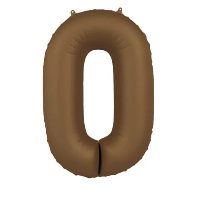 Afbeelding van Folat Folieballon Cijfer 0 Chocolate Brown 86 cm