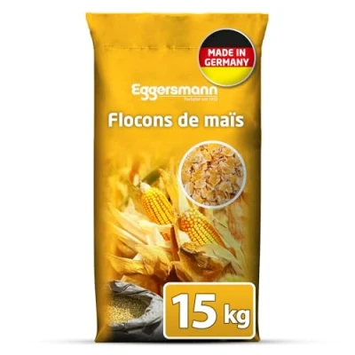 Afbeelding van Eggersmann Maïsvlokken 15 kg voer voor paarden en pony&#039;s ideaal verhoogde prestatiebehoeften verzwakte dieren geeft energie ondersteunt gewichtstoename