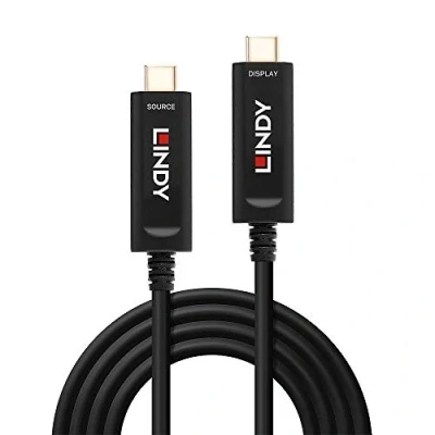 Afbeelding van LINDY 38503 USB C displaykabel Aansluitkabel stekker, stekker 15.00 m Zwart