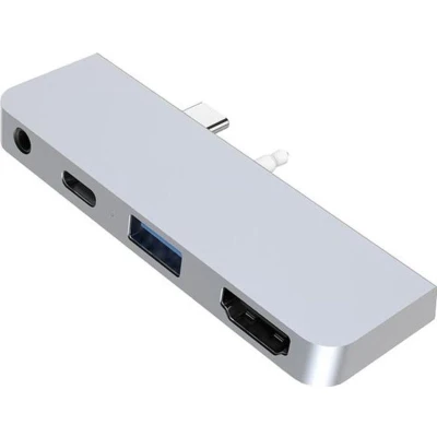 Afbeelding van Hyper USB C hub for Surface go Zilver