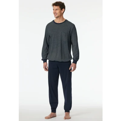 Afbeelding van Schiesser Comfort Essentials Pyjama, Heren, Maat: 25, Nachtblau
