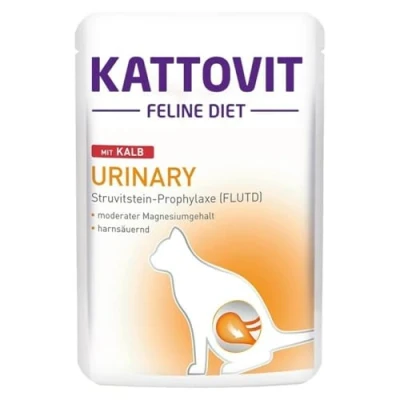 Afbeelding van 24x85g Feline Urinary Pouch Kattovit Kalf Kattenvoer nat