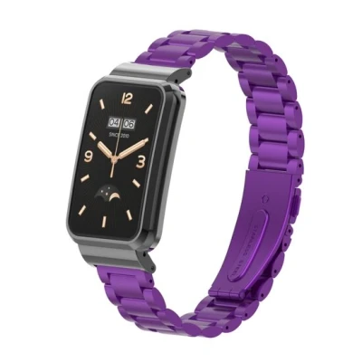 Afbeelding van Metalen schakelband met case Paars Xiaomi Smart band 7 Pro