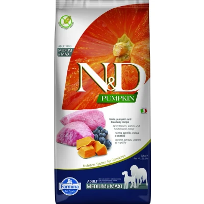 Afbeelding van N&amp;D Pumpkin hondenvoeding Lam medium/maxi 12 kg.