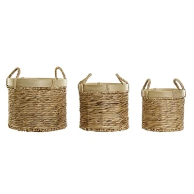 Afbeelding van Basket spelset DKD Home Decor Bamboe Tropisch Russen (35 x 35 30,5 cm) (3 Onderdelen)