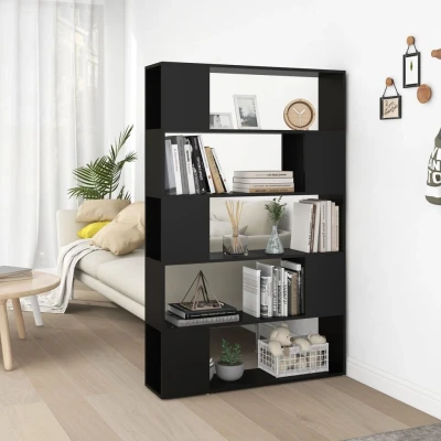 Afbeelding van Boekenkast/kamerscherm 100x24x155 cm spaanplaat zwart