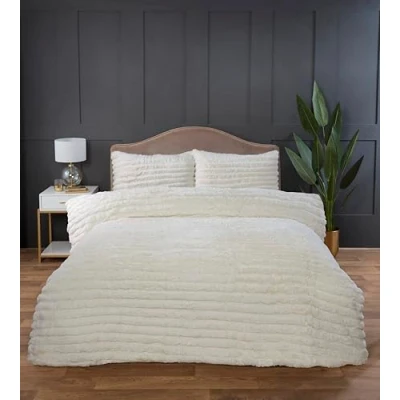 Afbeelding van Rabbit Faux Fur dekbedovertrek Crème tweepersoons 200 x cm + 50 75