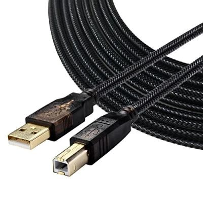Afbeelding van baolongking Printerkabel, USB 2.0 stekker A/stekker B compatibel met HP, Canon, Lexmark, Epson, Dell, Xerox, Samsung en meer, 7,5 meter