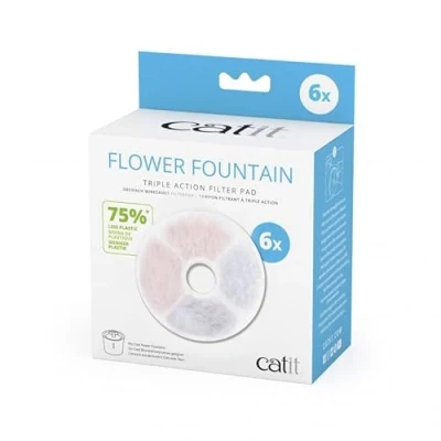 Image de Catit Lot de 6 filtres triple action sans cadre pour fontaine à fleurs
