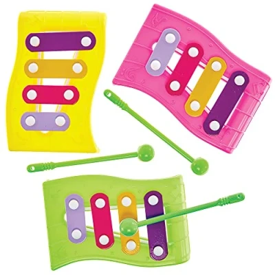 Afbeelding van Baker Ross FX886 Mini xylofoons, 3 stuks, klein muziekspeelgoed voor het vullen van kinderfeestzakjes