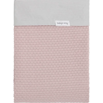 Afbeelding van Baby&#039;s Only Gebreid baby dekbedovertrek ledikant deken Sky Oud Roze 100x135 cm