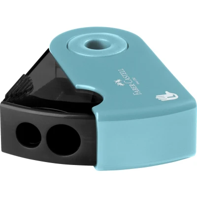 Afbeelding van Puntenslijper Faber Castell SLEEVE dubbel turquoise linkshandig