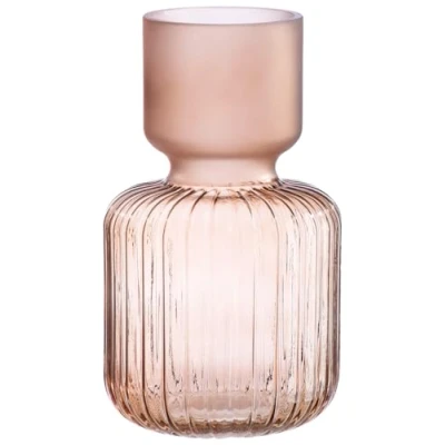 Afbeelding van Gilde Handwerk Vaas Bruin/Roze Glas Amerina Mat/helder 24 cm
