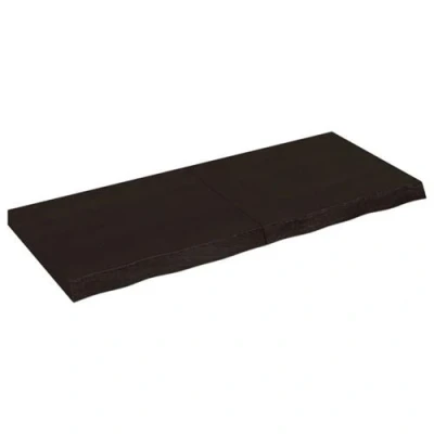 Afbeelding van Wandschap 120x50x6 cm behandeld massief eikenhout donkergrijs