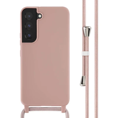 Afbeelding van iMoshion hoesje Geschikt voor Samsung Galaxy S22 met koord Siliconen Roze