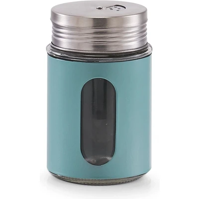 Afbeelding van Zeller Glazen Kruidenpotje 260 ml Groen metalen coating
