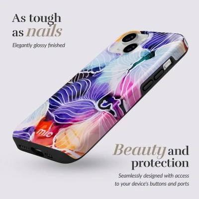 Afbeelding van Mio by Mobilize Hoesje Geschikt voor Apple iPhone 16e MagSafe Telefoonhoesje Hardcase Backcover Draadloos Opladen met Magnetische Ring Case Flowers