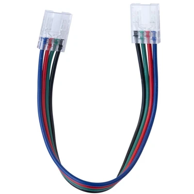 Afbeelding van LED strip connector naar 24V RGB COB IP20 met 15cm draad
