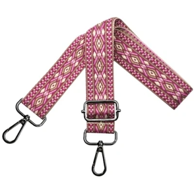 Afbeelding van N18 Verstelbare schouderriem voor damestassen, afneembare tasriem, 3,8 cm breed, met zwarte karabijnhaak, handtassen, roze