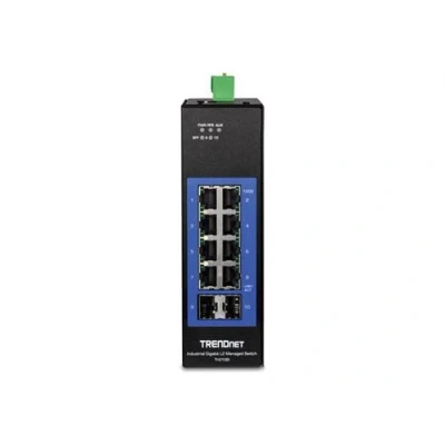 Image de TRENDnet TI G102i Industrial commutateur Géré 8 x 10/100/1000 + 2 Gigabit SFP Montage sur rail DIN Tension CC Conformité TAA