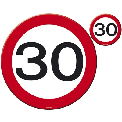 Afbeelding van Placemat met onderzetter 30 jaar 4 stuks