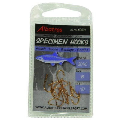 Afbeelding van Albatros Haak Specimen Voorn 204c 10 stuks Enkele 8 Witvis