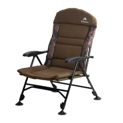 Afbeelding van CampFeuer visstoel camouflage bruin In hoogte verstelbare Opvouwbare campingstoel Outdoor reisstoel voor camping, tent, vissen