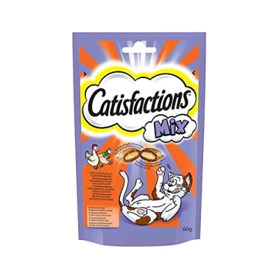 Afbeelding van 6x Catisfactions Kattensnoepjes Kip Eend 60 gr