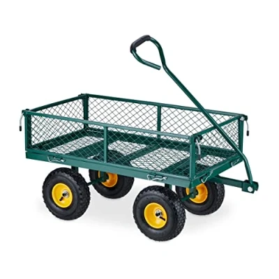 Afbeelding van Relaxdays bolderkar luchtbanden 200 kg transportkar tuinkar bolderwagen camping