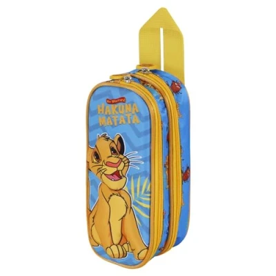 Afbeelding van Hakuna 3D pennenetui, dubbel, Blauw, 22 x 9,5 cm, eenheidsmaat, dubbele etui Hakuna, dubbel