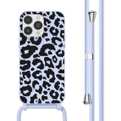 Afbeelding van imoshion hoesje Geschikt voor iPhone 13 Pro met koord Siliconen design Meerkleurig / Animal Lila
