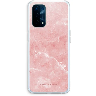 Afbeelding van Case Company® hoesje geschikt voor Oppo A74 5G Roze marmer Soft Cover Telefoonhoesje Bescherming aan alle Kanten en Schermrand