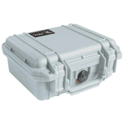 Afbeelding van PELI Professionele cameratas, 1200 stuks, waterdicht, stofdicht, 4 liter, Made in USA met schuimvulling individueel aanpasbaar, kleur: zilver