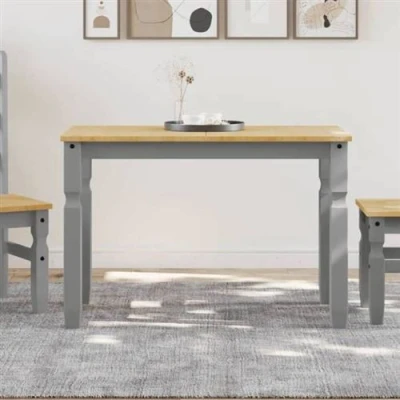 Afbeelding van Eettafel Corona 112x60x75 cm massief grenenhout grijs