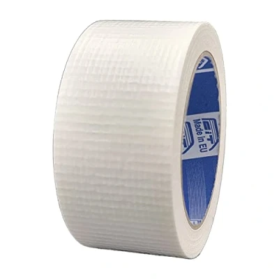 Afbeelding van Amerikaans geweven tape, wit, 50 mm x 25 m, waterdicht, reparatie en knutselen, isolatie, ook voor zwembaden muggennetten, rubberen kunststof buizen