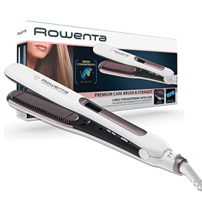 Afbeelding van Rowenta Premium Care Brush &amp; Straight SF7510F0 Stijltang white/dusty pink