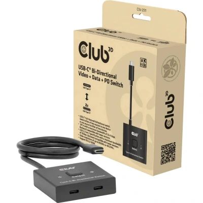 Afbeelding van club3D CSV 2511 USB C (USB 3.2 Gen 2) adapter Bidirectioneel bruikbaar, LED weergave