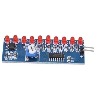 Afbeelding van 2 stuks NE555 + CD4017 stroomwatermodule LED licht elektronische productiesuite kleur rood knipperlichten lamp kit DIY elektronisch circuit