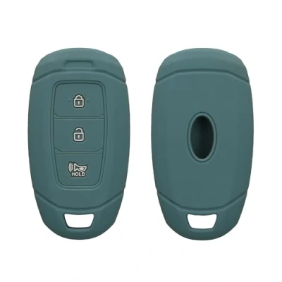 Afbeelding van kwmobile autosleutel hoesje geschikt voor Hyundai 3 knops Keyless Go hoes TPU behuizing Beschermende auto sleutel case Sleuteletui in Arctische nacht