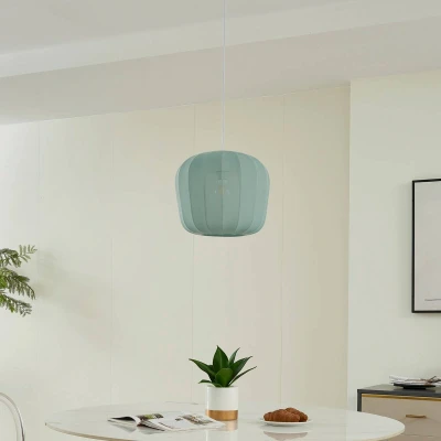 Afbeelding van Lindby Hanglamp 1licht Stof E27 blauw