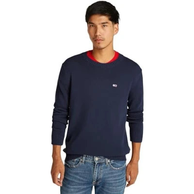 Afbeelding van Tommy Jeans SLIM Essentials Trui, Heren, Maat: Small, Dark night navy