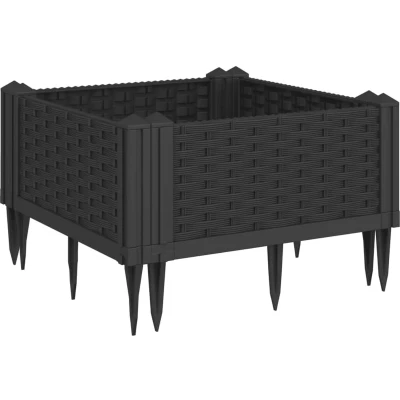 Afbeelding van Plantenbak met pinnen 42,5x42,5x28,5 cm polypropeen zwart