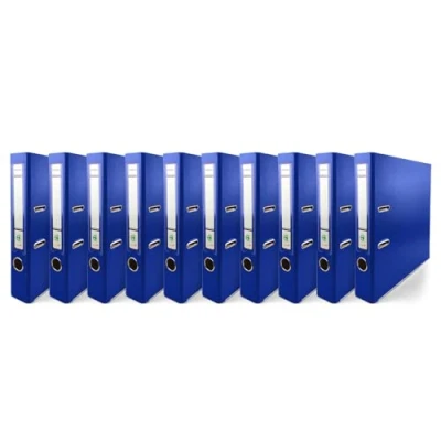 Afbeelding van Netuno 10 x ringband, blauw, A4, 2 ringmechanisme, 5 cm, kunststof, eco ordner, schoolmap, map voor A4 documenten, kantoor, thuis