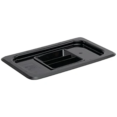 Afbeelding van Vogue polycarbonaat deksel zwart GN 1/4