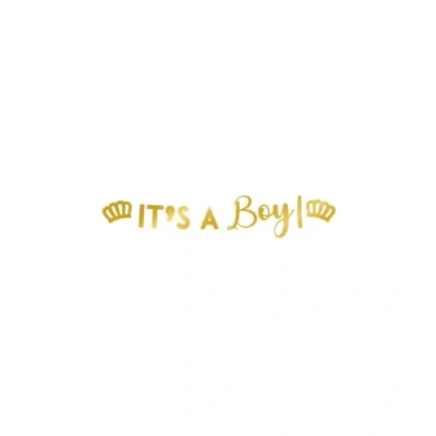 Afbeelding van It&#039;s A Boy Gouden Letterslinger 2,5 meter